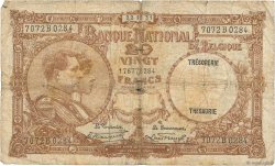 20 Francs BELGIUM  1931 P.098b P