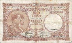 20 Francs BELGIUM  1940 P.111 F