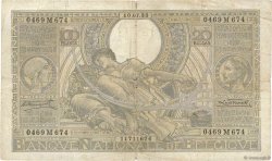 100 Francs - 20 Belgas BELGIEN  1933 P.107 SGE