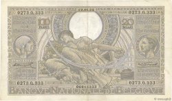 100 Francs - 20 Belgas BELGIQUE  1933 P.107