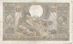 100 Francs - 20 Belgas BÉLGICA  1939 P.107 BC