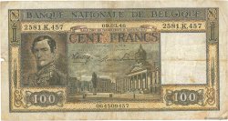 100 Francs BELGIEN  1945 P.126 SGE