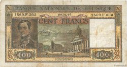100 Francs BÉLGICA  1945 P.126
