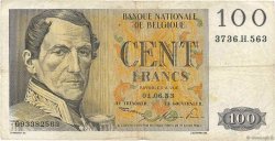 100 Francs BÉLGICA  1952 P.129a BC