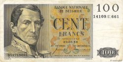100 Francs BELGIQUE  1957 P.129c TTB