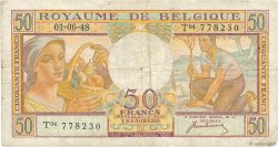 50 Francs BELGIEN  1948 P.133a SGE