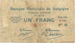 1 Franc BELGIEN  1914 P.081 fSGE