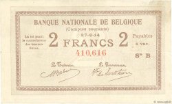 2 Francs BELGIUM  1914 P.082 VF