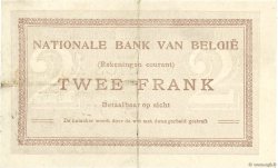 2 Francs BELGIUM  1914 P.082 VF