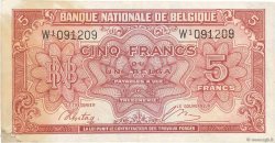 5 Francs - 1 Belga BÉLGICA  1943 P.121 BC