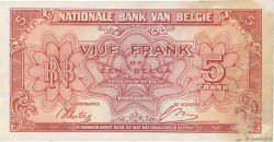5 Francs - 1 Belga BELGIEN  1943 P.121 S