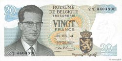 20 Francs BÉLGICA  1964 P.138 FDC