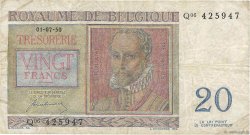 20 Francs BELGIO  1950 P.132a