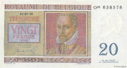 20 Francs BELGIEN  1950 P.132a