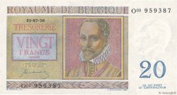 20 Francs BELGIEN  1950 P.132a VZ