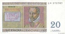 20 Francs BELGIUM  1956 P.132b XF