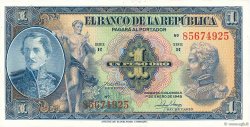 1 Peso Oro COLOMBIA  1942 P.380d q.FDC