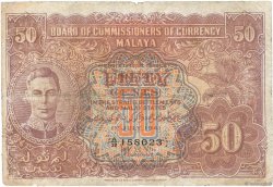 50 Cents MALAYA  1941 P.10b SGE