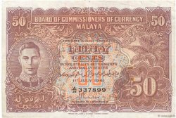 50 Cents MALAYA  1941 P.10b BC+
