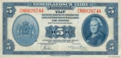 5 Gulden INDIE OLANDESI  1943 P.113a BB