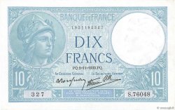 10 Francs MINERVE modifié FRANCIA  1939 F.07.14 AU