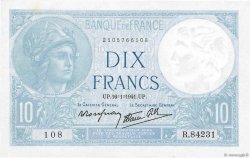 10 Francs MINERVE modifié FRANCE  1941 F.07.28 AU+