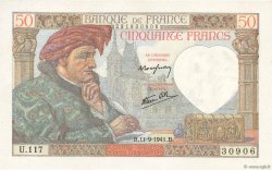50 Francs JACQUES CŒUR FRANCE  1941 F.19.14 pr.SPL