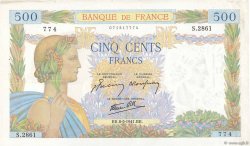 500 Francs LA PAIX FRANCIA  1941 F.32.16 q.BB