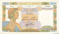 500 Francs LA PAIX FRANCIA  1942 F.32.32 MBC+