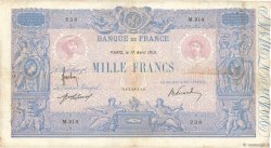 1000 Francs BLEU ET ROSE FRANCIA  1915 F.36.29