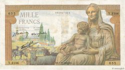 1000 Francs DÉESSE DÉMÉTER FRANCIA  1942 F.40.12 BC+