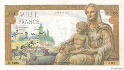1000 Francs DÉESSE DÉMÉTER FRANCIA  1942 F.40.14 q.FDC