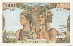 5000 Francs TERRE ET MER FRANCE  1957 F.48.13 VF+