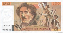 100 Francs DELACROIX modifié FRANCE  1982 F.69.06 UNC
