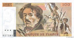 100 Francs DELACROIX modifié Fauté FRANCE  1984 F.69.08b