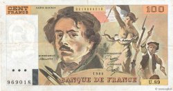 100 Francs DELACROIX modifié FRANCIA  1984 F.69.08b q.BB