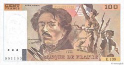 100 Francs DELACROIX imprimé en continu FRANCIA  1990 F.69bis.01a FDC