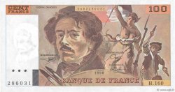 100 Francs DELACROIX imprimé en continu FRANCE  1990 F.69bis.02b XF+
