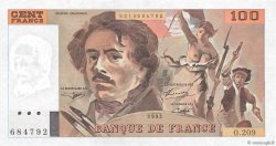 100 Francs DELACROIX imprimé en continu FRANCIA  1993 F.69bis.05 q.SPL