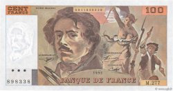 100 Francs DELACROIX 442-1 & 442-2 FRANCE  1995 F.69ter.02b AU+