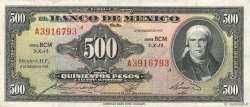 500 Pesos MEXICO  1965 P.051m MBC