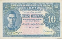 10 Cents MALAYA  1941 P.08 fST+