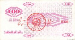 100 Dinara BOSNIE HERZÉGOVINE Zenica 1992 P.006g TTB
