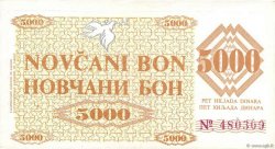 5000 Dinara BOSNIA HERZEGOVINA Zenica 1992 P.009g XF