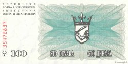 100 Dinara BOSNIA HERZEGOVINA  1992 P.013a UNC-