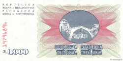 1000 Dinara BOSNIA HERZEGOVINA  1992 P.015a AU