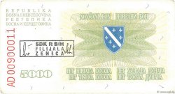 5000 Dinara BOSNIE HERZÉGOVINE  1993 P.016b TTB