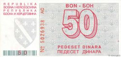 50 Dinara BOSNIA-HERZEGOVINA  1992 P.023a FDC