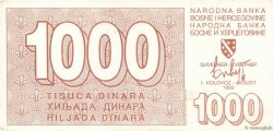 1000 Dinara BOSNIEN-HERZEGOWINA  1992 P.026a fVZ