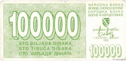 100000 Dinara BOSNIA HERZEGOVINA  1993 P.031a VF-